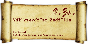 Várterész Zsófia névjegykártya